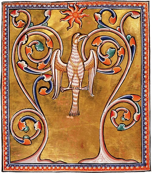 Phoenix, The Medieval Bestiary (folio 55), University of Aberdeen.